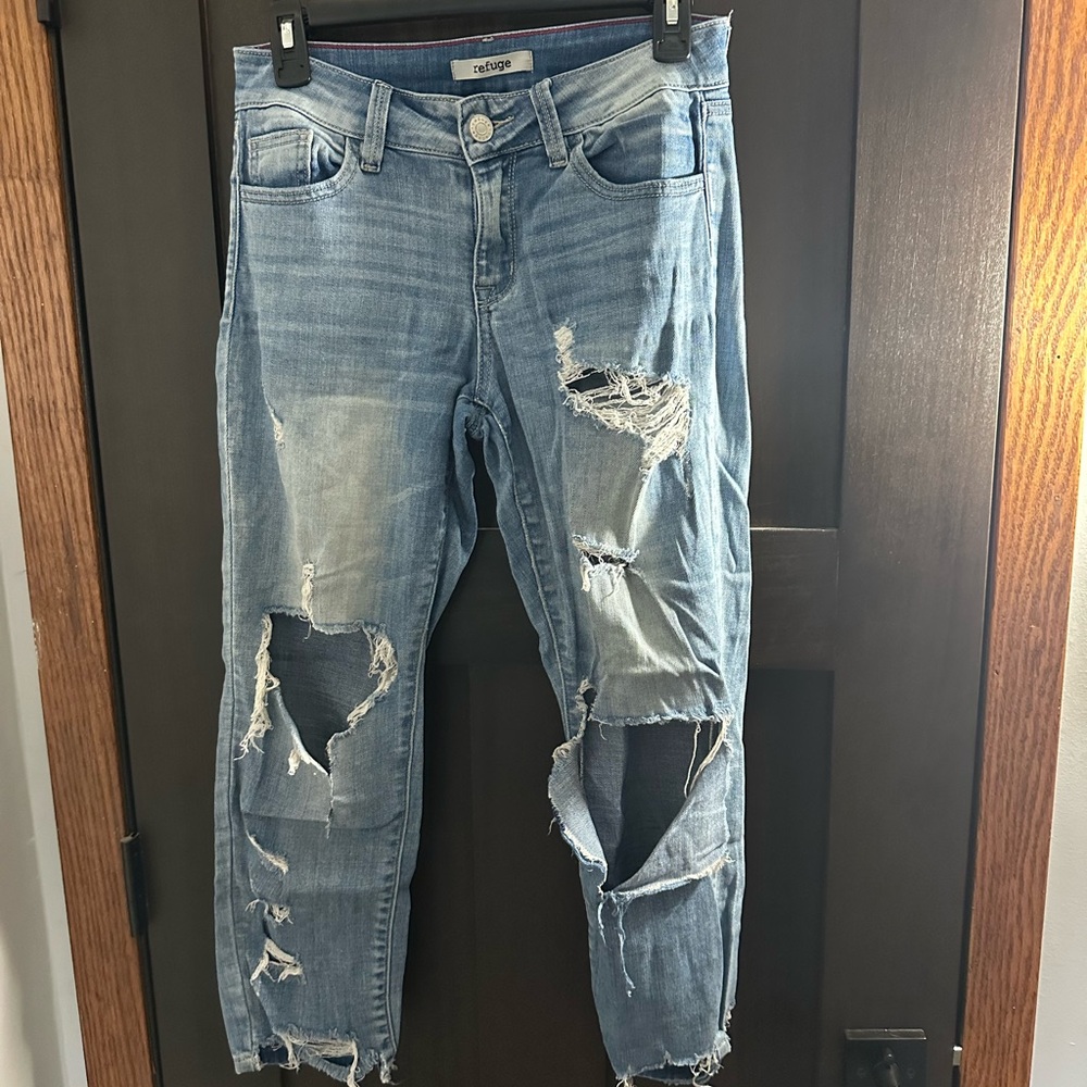 Refuge Light Blue Distressed Boyfriend Jeans